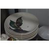 Image 3 : SANTA ANITA WARE PLATES, BOWL, SALT & PEPPER, COVERED DISH & CREAMER, FLORAL TEA CUPS