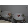 Image 6 : SANTA ANITA WARE PLATES, BOWL, SALT & PEPPER, COVERED DISH & CREAMER, FLORAL TEA CUPS