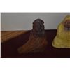 Image 3 : MIXED LOT: WOOD EBISU, CERAMIC DARUMA & STONE BODHISATTVA HEAD (3 PCS)
