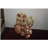 Image 2 : POLYCHROME SATSUMA "SHI SHI" LION (9" X 10") & WOOD CARVED BEARS (2) (3 PCS)