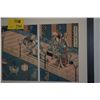 Image 3 : FRAMED TRYPTIC UKIYO-E PRINT OF SHIRABYOSHI DANCERS BY KUNISADA (36 1/2" X 21")