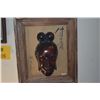 Image 3 : FRAMED PICTURES OF SITTING JAPANESE PRIEST (16" X 14") & CERAMIC MASK (14" X 11") (2 PCS)