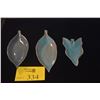 Image 1 : HAWAII POTTERS GUILD PLUMERIA LEAF DISHES & APE LEAF DISH (3 PCS)