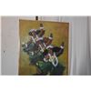 Image 4 : FRAMED OIL , "3 HAWAIIAN KAHIKO HULA DANCERS CHANTING & DANCING"; SIGNED FURTADO (28 1/2" X 40 1/4")