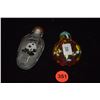 Image 3 : REVERSE PAINTED PANDA SNUFF BOTTLE & MULTI COLORED BLOWN GLASS SNUFF BOTTLE W/SEMI-PRECIOUS TOPS, CH