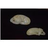 Image 2 : RECUMBENT DOG & CAT NEPHRITE CARVING, CHINA (1 3/4" & 2") (2 PCS)