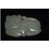 Image 2 : NEPHRITE CARVING OF CROUCHING ANIMAL (CARVED BOTH SIDES), CHINA (3 1/4" X 2")