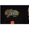 Image 1 : 3-DIMENTIONAL CROUCHING NEPHRITE ANIMAL, CHIA (3" X 1 7/8" X 1 1/2")