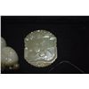 Image 2 : CARVED JADE CAT PLAQUE (1 1/4" X 1 3/4"), POMEGRANATE PLAQUE (2" X 1 5/8"), LYCHEE TOGGLE (2 1/8" X 