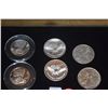 Image 2 : 1/2 OZ. AMERICAN SILVER EAGLE PROOF COINS (2), 1 OZ. .999 SILVER TRADE UNIT-BULLION ROUND (2), 1 OZ.