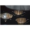 Image 2 : STERLING SILVER FOOTED BASKET & ART DECO STERLING SUGAR & CREAMER (3 PCS)