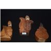 Image 3 : VINTAGE HAWAIIAN CARVED WOOD PERFUME BOTTLES (3 PCS)