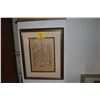 Image 1 : FRAMED ORIGINAL WOODCUT ENGRAVING, "IN OUR STREET"; SIGNED 8/26 (22" X 27 1/2")