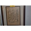 Image 2 : FRAMED ORIGINAL WOODCUT ENGRAVING, "IN OUR STREET"; SIGNED 8/26 (22" X 27 1/2")