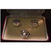 Image 2 : STERLING SILVER MIKIMOTO PEARL ISLAND SET: CUFFLINKS & TIE PIN IN ORIGINAL BOX & PIERRE CARDIN ONYX 