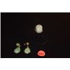 Image 1 : VERMEIL & JADEITE RING & EARRINGS (2 PCS)
