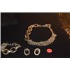Image 2 : STERLING SILVER MODERNIST NECKLACE, BRACELET & EARRINGS (270 GTW) (3 PCS)