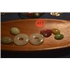 Image 1 : 6 JADEITE CABOCHONS & 1 RHODONITE PEBBLE (7 PCS)
