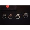Image 3 : STERLING SILVER GEMSET RINGS (4 PCS)
