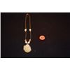 Image 1 : NEPHRITE PENDANT W/CITRINE & PEARL PLATED NECKLACE