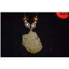 Image 2 : NEPHRITE PENDANT W/CITRINE & PEARL PLATED NECKLACE