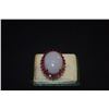Image 2 : 18K LAVENDER JADE (14.5 CTW) & RUBY (1 CTW)  RING (SIZE 6)