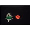 Image 1 : 18K WG CARVED EMERALD & DIAMOND (1.09 CTW) PENDANT/BROOCH