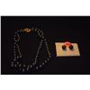 Image 1 : 14K ONYX BEAD NECKLACE & EARRINGS (2 PCS)