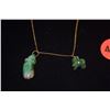 Image 2 : 14K CHAIN W/2 JADE CHARMS