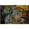 Image 3 : 3 TONE JADEITE CARVING ON STAND OF FOO DOGS & PROSPERITY & LONG LIFE SYMBOLS CARVED THROUGHOUT (6 1/