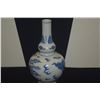 Image 4 : GOURD SHAPE PORCELAIN DRAGON/PHOENIX BLUE & WHITE VASE (7 1/4") (DOES NOT INCLUDE STAND)