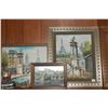 Image 3 : MIXED LOT: FRAMED ART, PORCELAIN BOXES & FAUX STORAGE BOX (7 PCS)