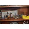 Image 1 : NOAH'S ARK (BROKEN LEGS ON ANIMALS), VINTAGE METAL RACING HORSES & DIE-CAST TOY FIRE TRUCKS