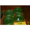 Image 3 : LE CREUSET APPLE SHAPED CASSEROLE DISH, GREEN DEPRESSION GLASS PLATES & GREEN ART GLASS BOWLS (11 PC