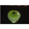 Image 6 : LE CREUSET APPLE SHAPED CASSEROLE DISH, GREEN DEPRESSION GLASS PLATES & GREEN ART GLASS BOWLS (11 PC