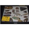 Image 1 : COLLECTION OF ARROWHEADS & STONE IMPLEMENTS (22 PCS) (DOES NOT INCLUDE CASE)