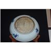 Image 3 : 7 3/4" CHINESE BLUE & WHITE PORCELAIN BOWL & 11" BLUE & WHITE PORCELAIN CHARGER (2 PCS) (DOES NOT IN