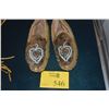 Image 1 : MOCCASINS, HIDE LINED W/FUR & INTRICATE SEED BEADWORK