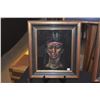 Image 4 : FRAMED PAINTINGS ON VELVET, NATIVE AMERICANS W/GUMPS LABELS (13 1/2" X 15 1/2") (2 PCS) (DOES NOT IN