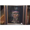 Image 5 : FRAMED PAINTINGS ON VELVET, NATIVE AMERICANS W/GUMPS LABELS (13 1/2" X 15 1/2") (2 PCS) (DOES NOT IN