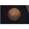 Image 7 : SMALL HAND WOVEN NATURAL FIBER BASKET W/HERRINGBONE PATTERN, HAND WOVEN COILED BASET BOWL, CARVED SP