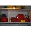Image 1 : COLLECTION OF VINTAGE ENAMEL COOKWARE & KETTLE (2 DANSK) (5 PCS)