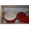 Image 5 : COLLECTION OF VINTAGE ENAMEL COOKWARE & KETTLE (2 DANSK) (5 PCS)