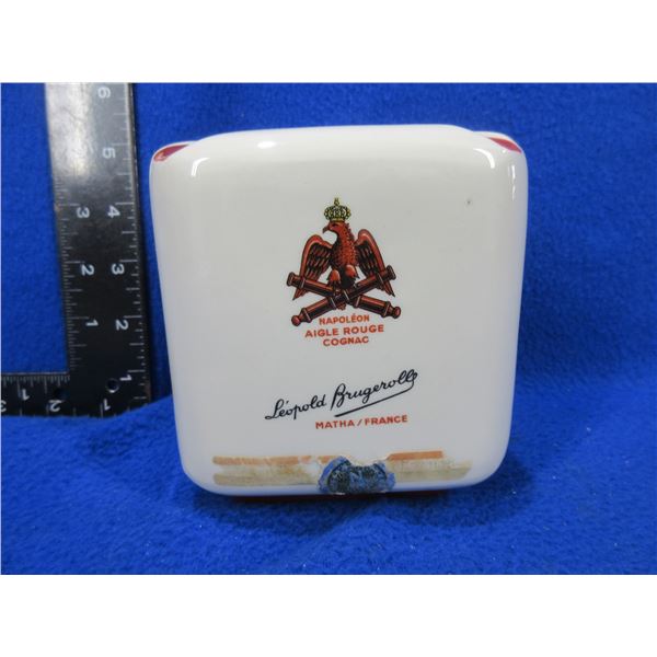 Vintage Leopold Brugerolle Napoleon Aigle Rouge Cognac Bottle/Ashtray - Empty