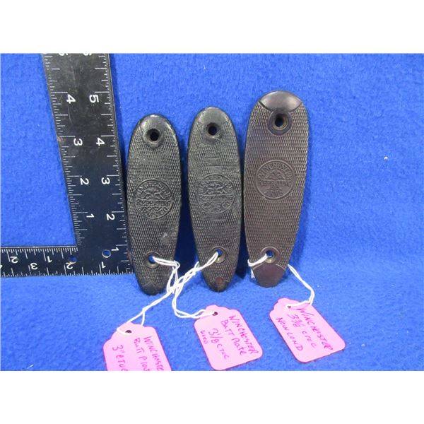 3 Winchester Butt Plates - 3" C/C, 3 1/8" C/C, 3 3/8" C/C