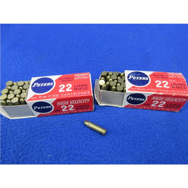 Collector Ammo - 22 LR HV Peters Cartridges - Box of 50, Box of 48 (Pick Up Only)