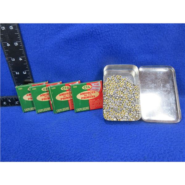 Vintage CIL No. 1 1/2 Primers - 4 Boxes of 100, Tin of Approx. 150 (Pick Up Only)