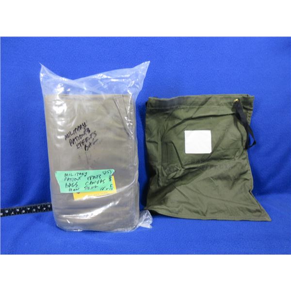 25 Military Patients Effects Bag - Canvas, Draw String, 12" x 15"