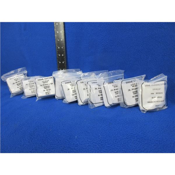 NEW - Cotton Swabs (Patches) - 2.5" x 2.5" - 10 Packs of 50
