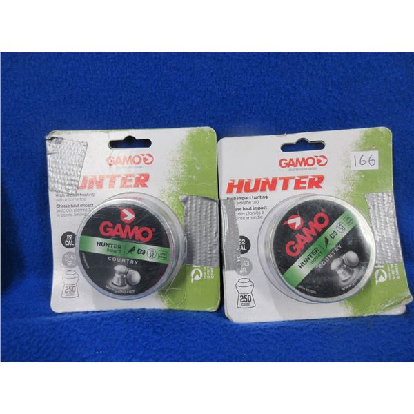 .22 Cal. Gamo Hunter Impact Pellets - 4 Tins of 250 - New Old Stock